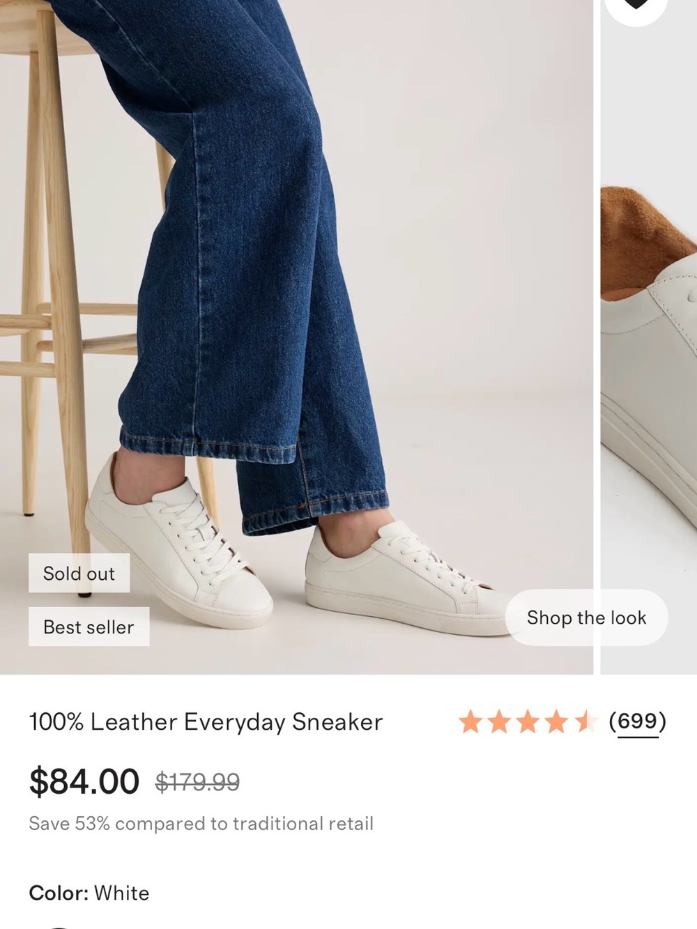 Quince White Italian Leather Low-Top Sneakers